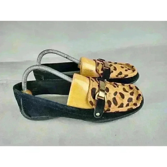 Anne Klein Zerega Leopard Print Loafer Black womens shoes sz 8.5 Leather Uppers - Picture 8 of 10